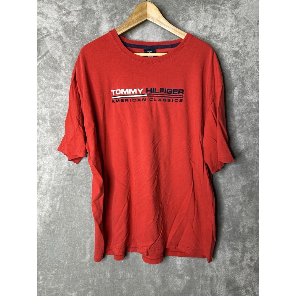 Vintage Tommy Hilfiger Shirt Mens XXL Logo Graphic American Classics Red